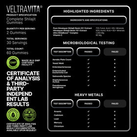 Détail de l'emballage des gummies VeltraVita