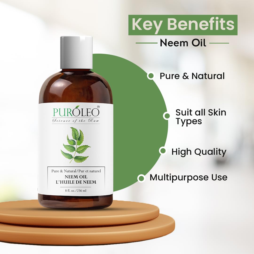 Détail de l'étiquette de l'huile de Neem PURÓLEO