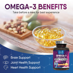Détail de l'étiquette de l'huile de poisson Omega 3