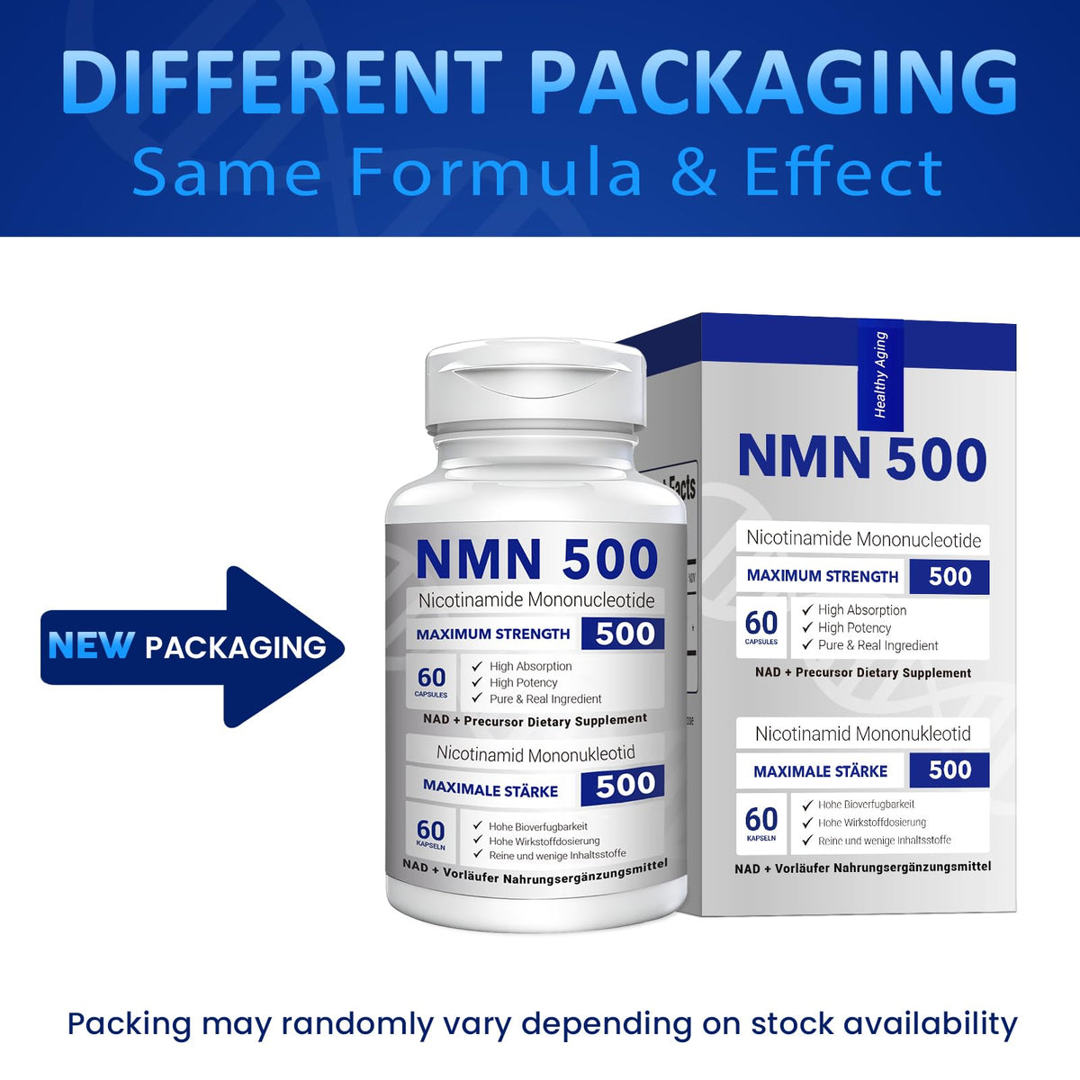 Détail de l'étiquette de la bouteille CFUKING NMN 500mg