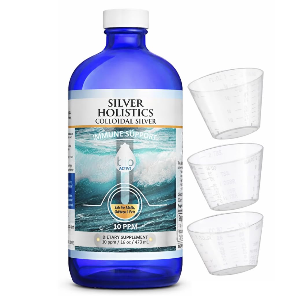 Détail de l'étiquette de la bouteille de Colloidal Silver 10 PPM