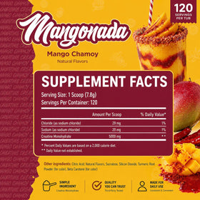 Détail de l'étiquette de la créatine monohydrate Primeval Labs 1080g