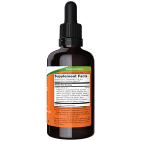Détail de l'étiquette de NOW Foods Propolis Plus 60 ml