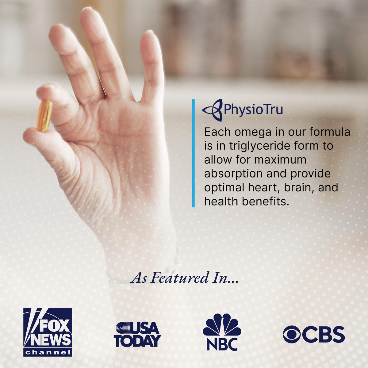 Détail de l'étiquette de PhysioTru Omega 3 2400mg