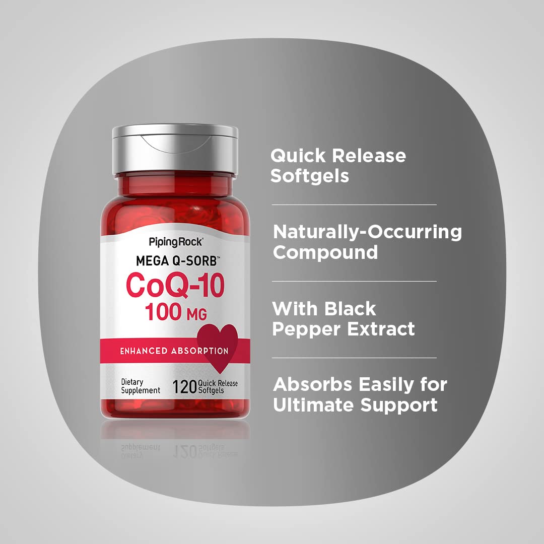 Détail de l'étiquette de Piping Rock CoQ10 100mg