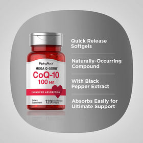Détail de l'étiquette de Piping Rock CoQ10 100mg