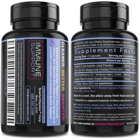 Détail de l'étiquette de SmarterVitamins Extrait de Sureau Noir