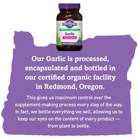 Détail de l'étiquette des Capsules d'Ail Oregon's Wild Harvest