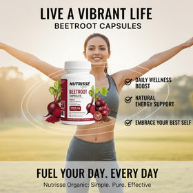 Détail de l'étiquette des capsules de betterave Nutrisse Organic