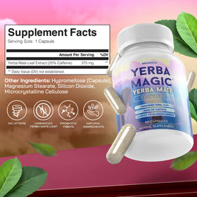 Détail de l'étiquette des capsules de yerba mate Brainista