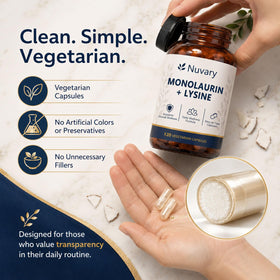 Détail de l'étiquette des capsules Nuvary