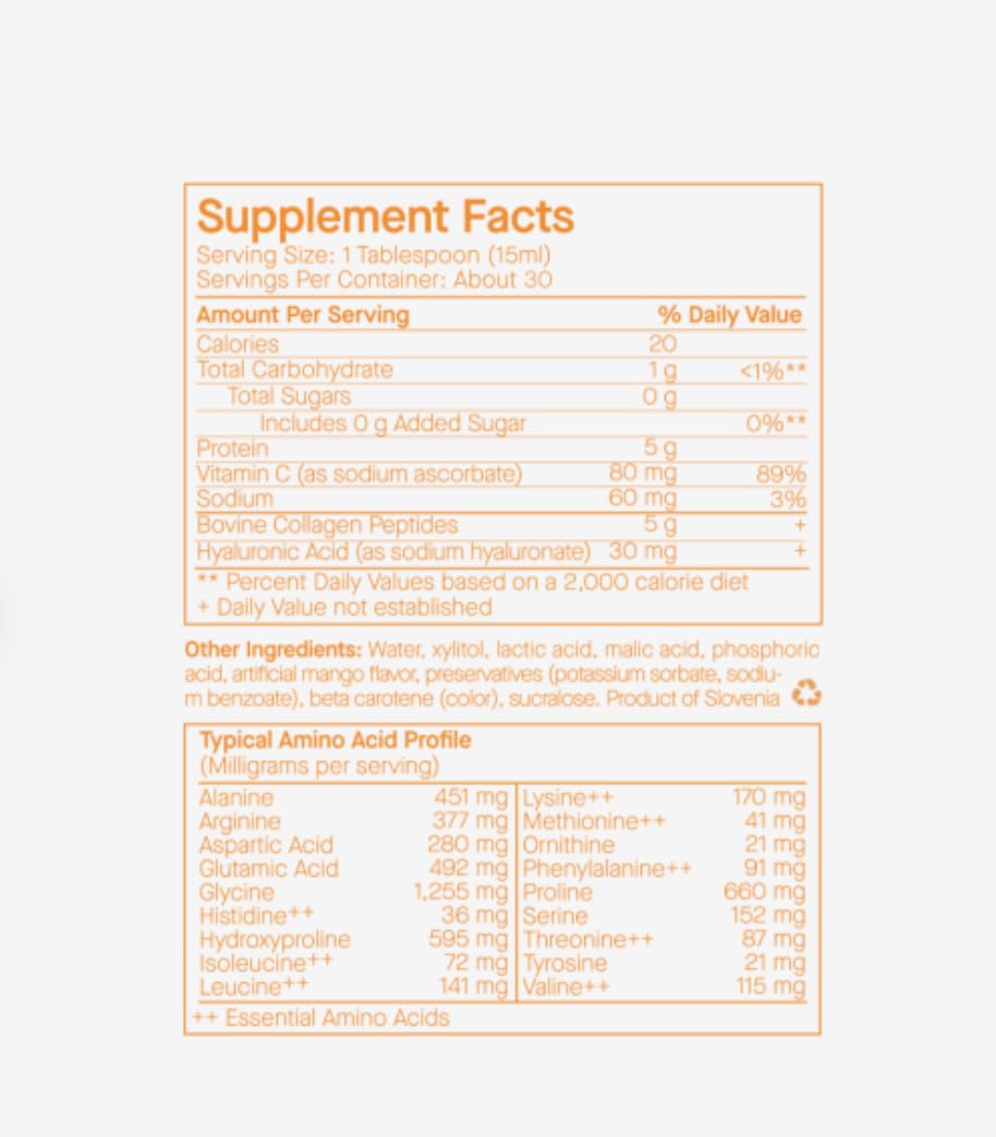 Détail de l'étiquette du collagène liquide SpoiledChild 400ml