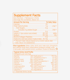 Détail de l'étiquette du collagène liquide SpoiledChild 400ml