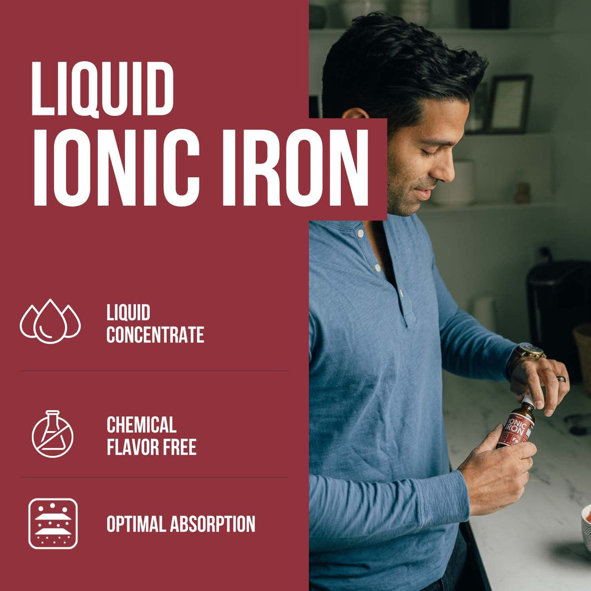 Détail de l'étiquette du complément de fer ionique Triquetra Health