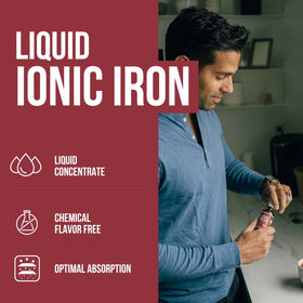 Détail de l'étiquette du complément de fer ionique Triquetra Health