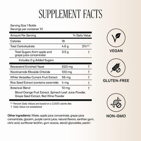 Détail de l'étiquette du Complément Liquide NAD+ de Happy Aging