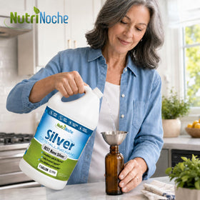 Détail de l'étiquette du flacon de NutriNoche argent colloïdal