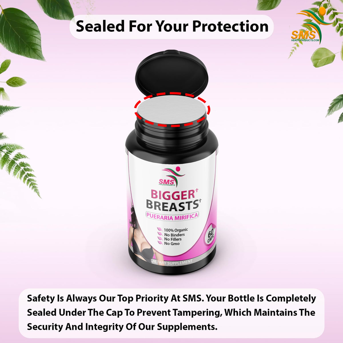 Détail de l'étiquette du flacon de Pueraria Mirifica 500mg