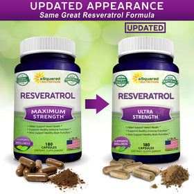 Détail de l'étiquette du flacon de resvératrol aSquared Nutrition