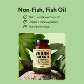 Détail de l'étiquette du flacon de Sapling Omega 3 Végétal