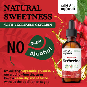 Détail de l'étiquette du flacon de Wild & Organic Berbérine 500mg HCL