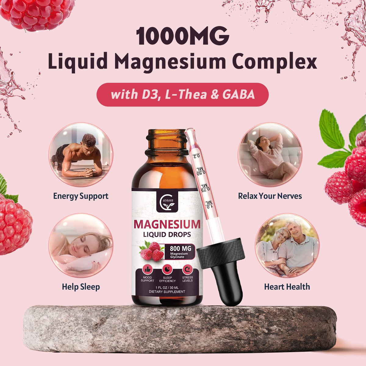 Détail de l'étiquette du GORNVB Magnésium Liquide 1000mg
