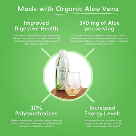 Détail de l'étiquette du jus d'aloe vera bio Univera