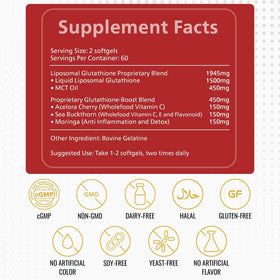 Détail de l'étiquette du KEN Glutathion avec vitamines C et E
