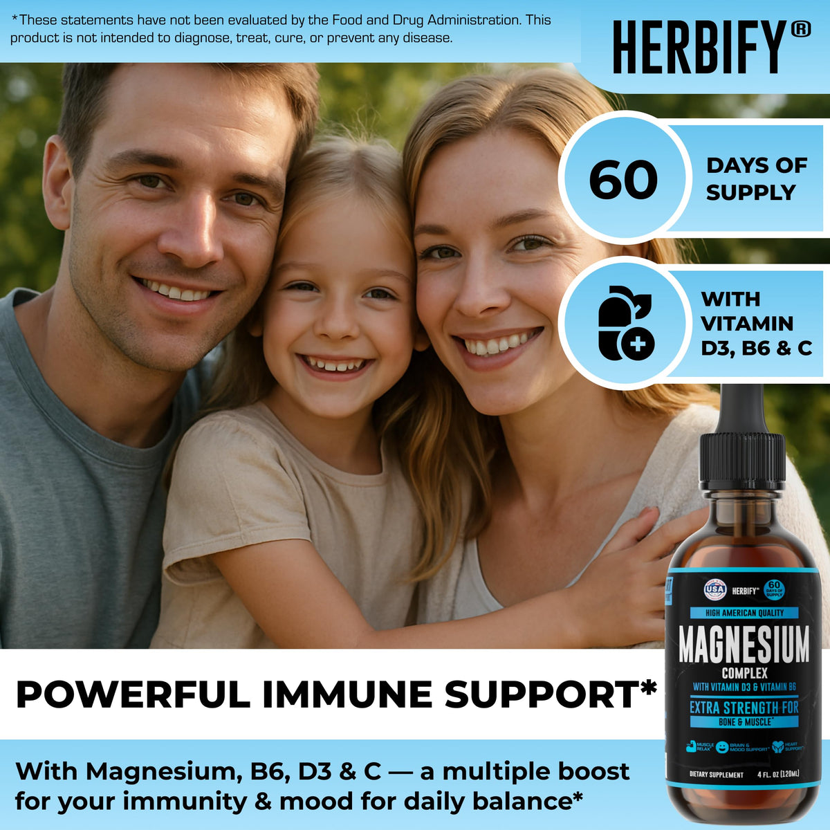 Détail de l'étiquette du magnésium complexe liquide HERBIFY