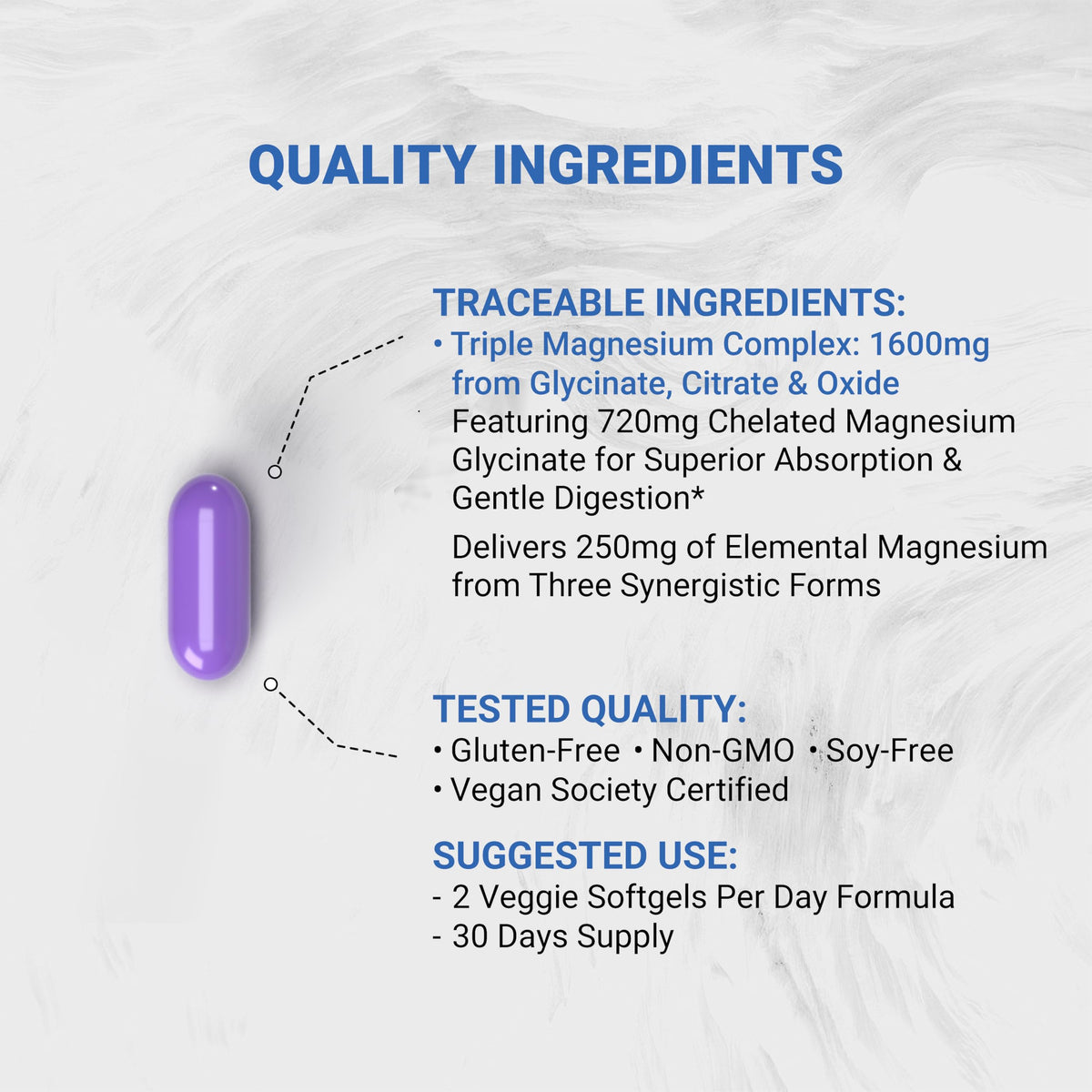 Détail de l'étiquette du produit Naturalis Magnésium Vegan