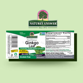 Détail de l'étiquette du produit Nature's Answer Ginkgo Biloba