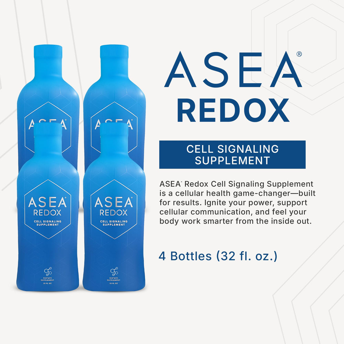 Détail de l'étiquette sur la bouteille ASEA Redox