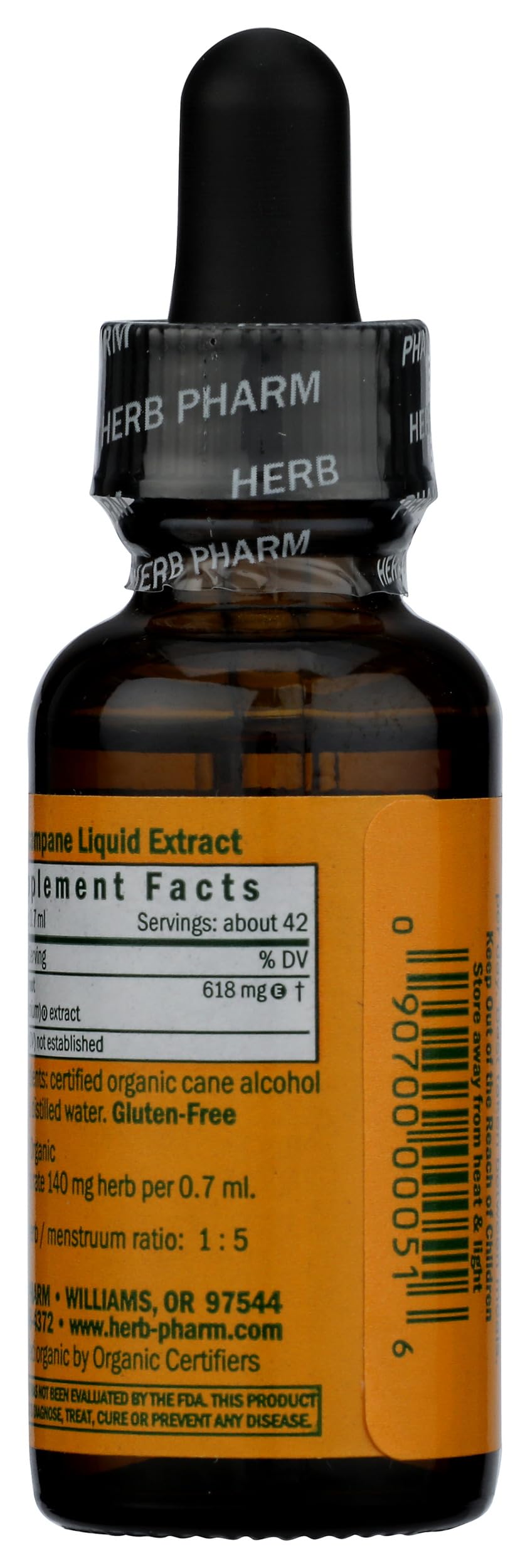 Détail de l'extrait liquide d'élecampane Herb Pharm