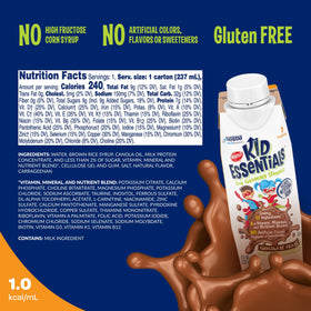 Détail de la boisson support Kid Essentials au chocolat dans un verre