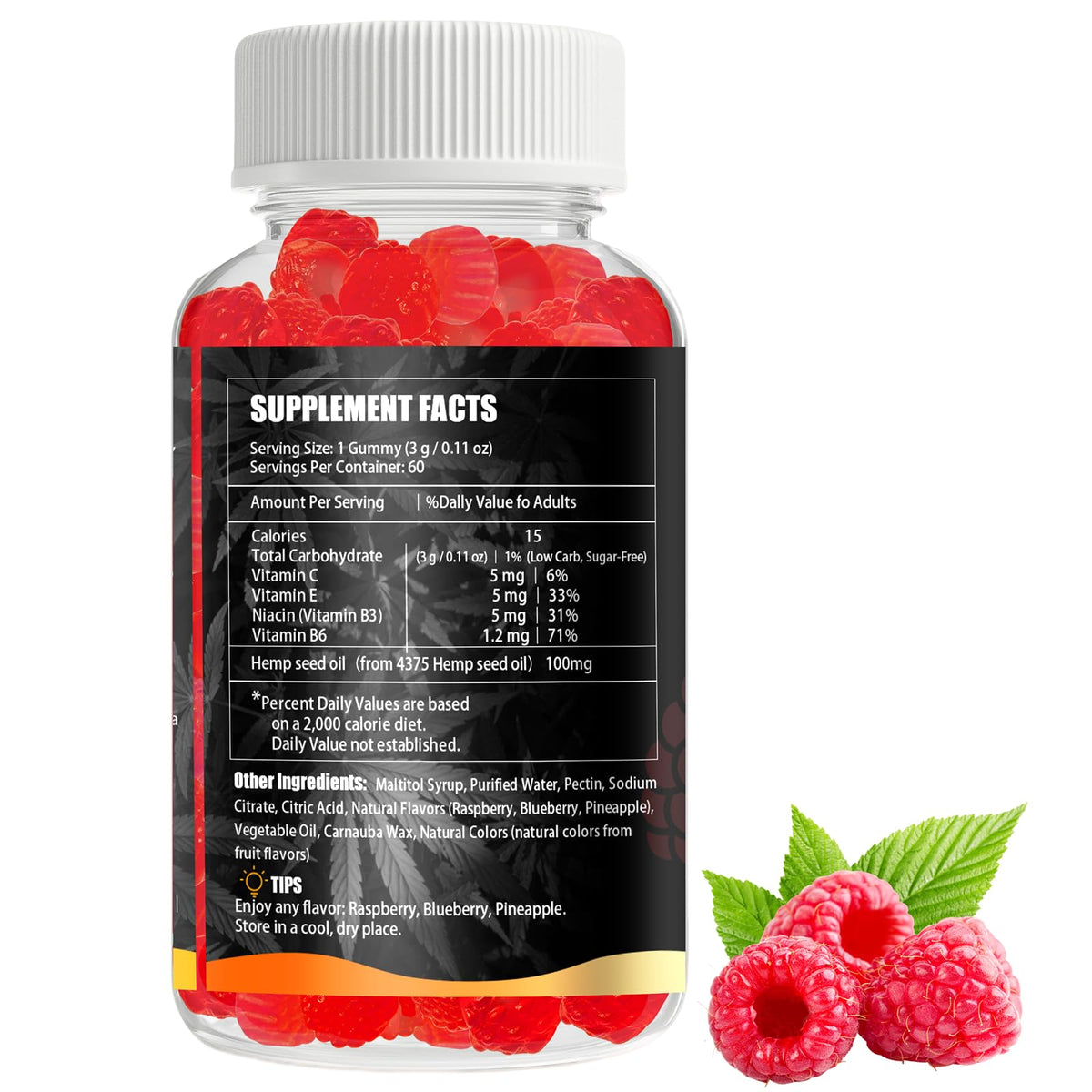 Détail de la boîte de gummies au chanvre Felizlab