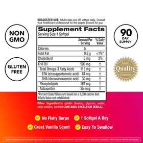 Détail de la boîte de MegaRed Huile de Krill 500mg