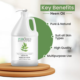 Détail de la bouteille d'huile de Neem PURÓLEO avec bouchon