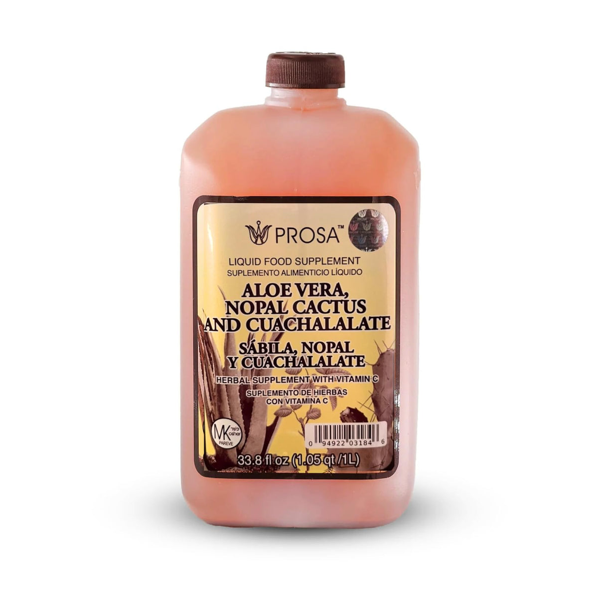 Détail de la bouteille de YERBERO PROSA Aloe Vera 1L