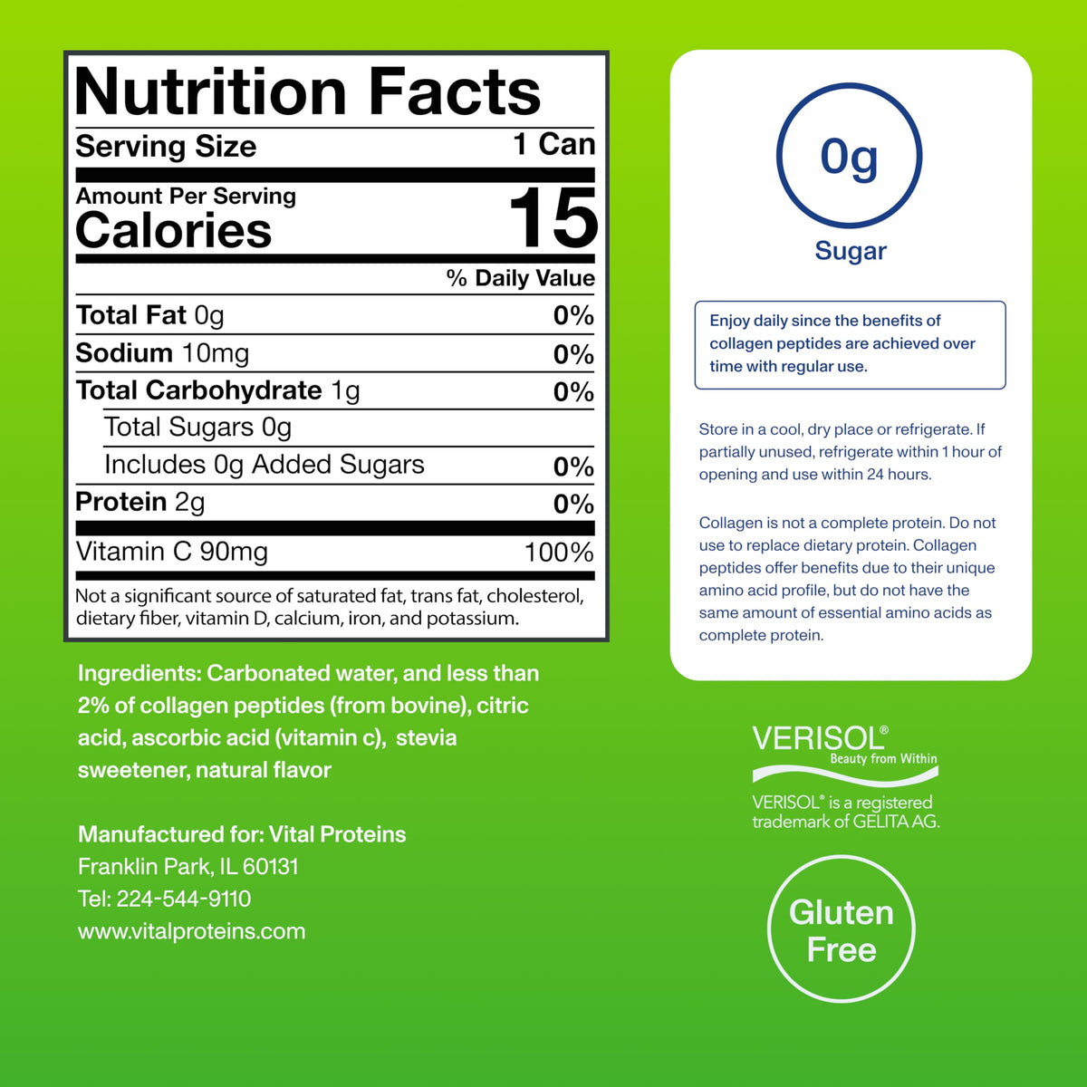 Détail de la canette de Vital Proteins avec bulles