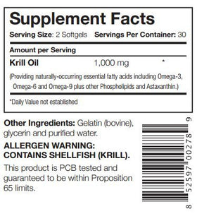 Détail de la capsule Captains Krill Oil 1000mg