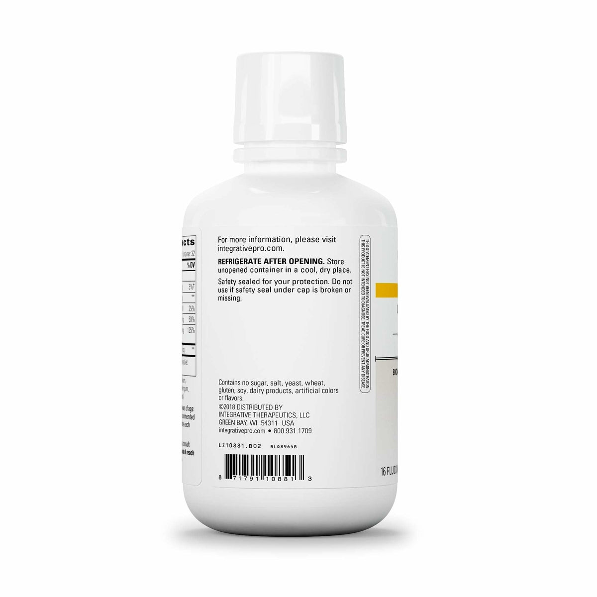 Détail de la capsule de calcium et magnésium, liquide prêt à consommer