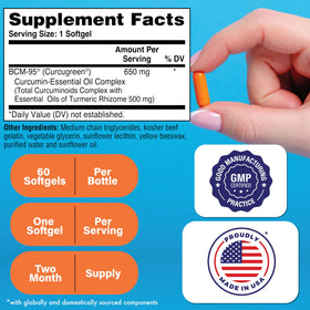 Détail de la capsule de curcuma Curcumin 650mg BCM-95