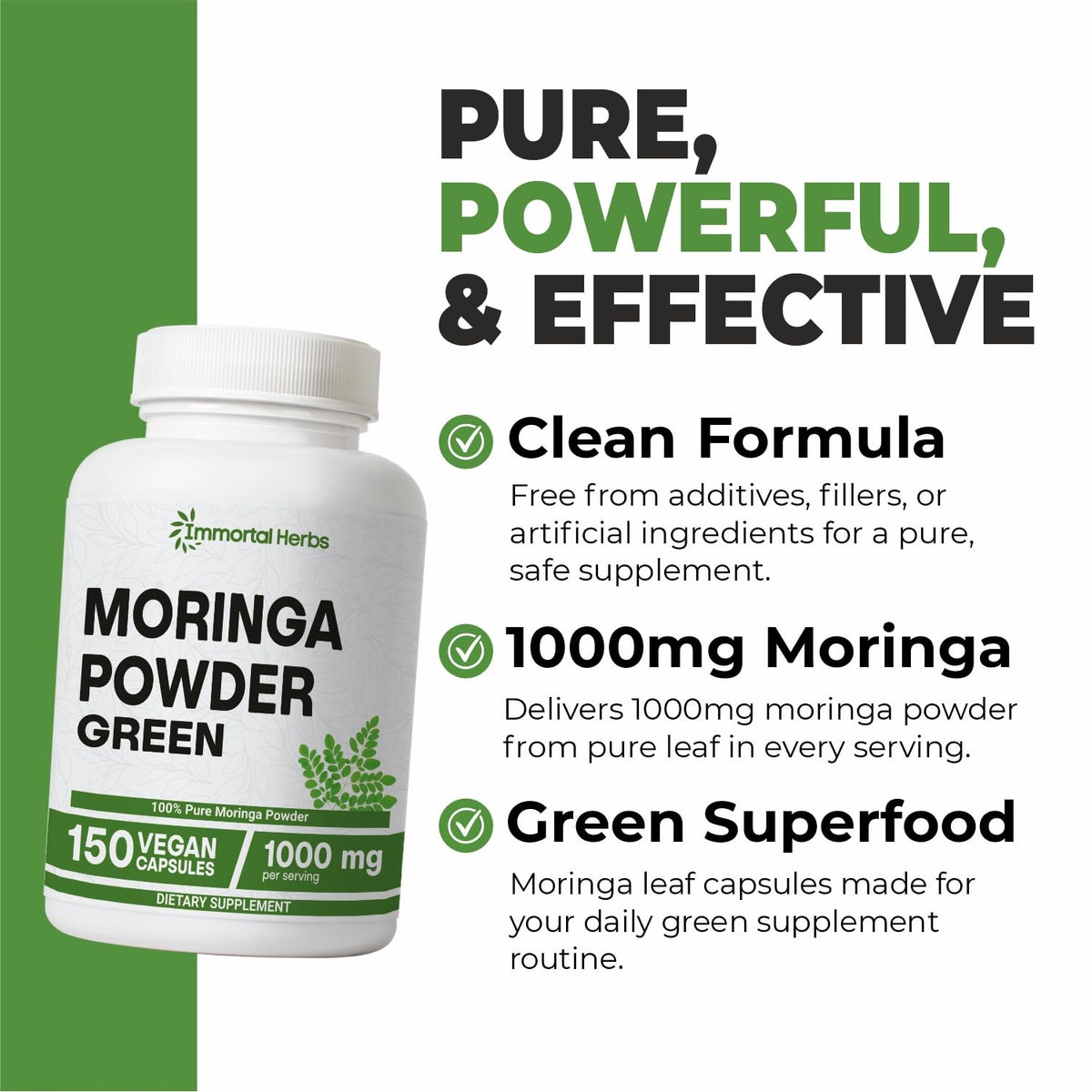 Détail de la capsule de Moringa 1000mg