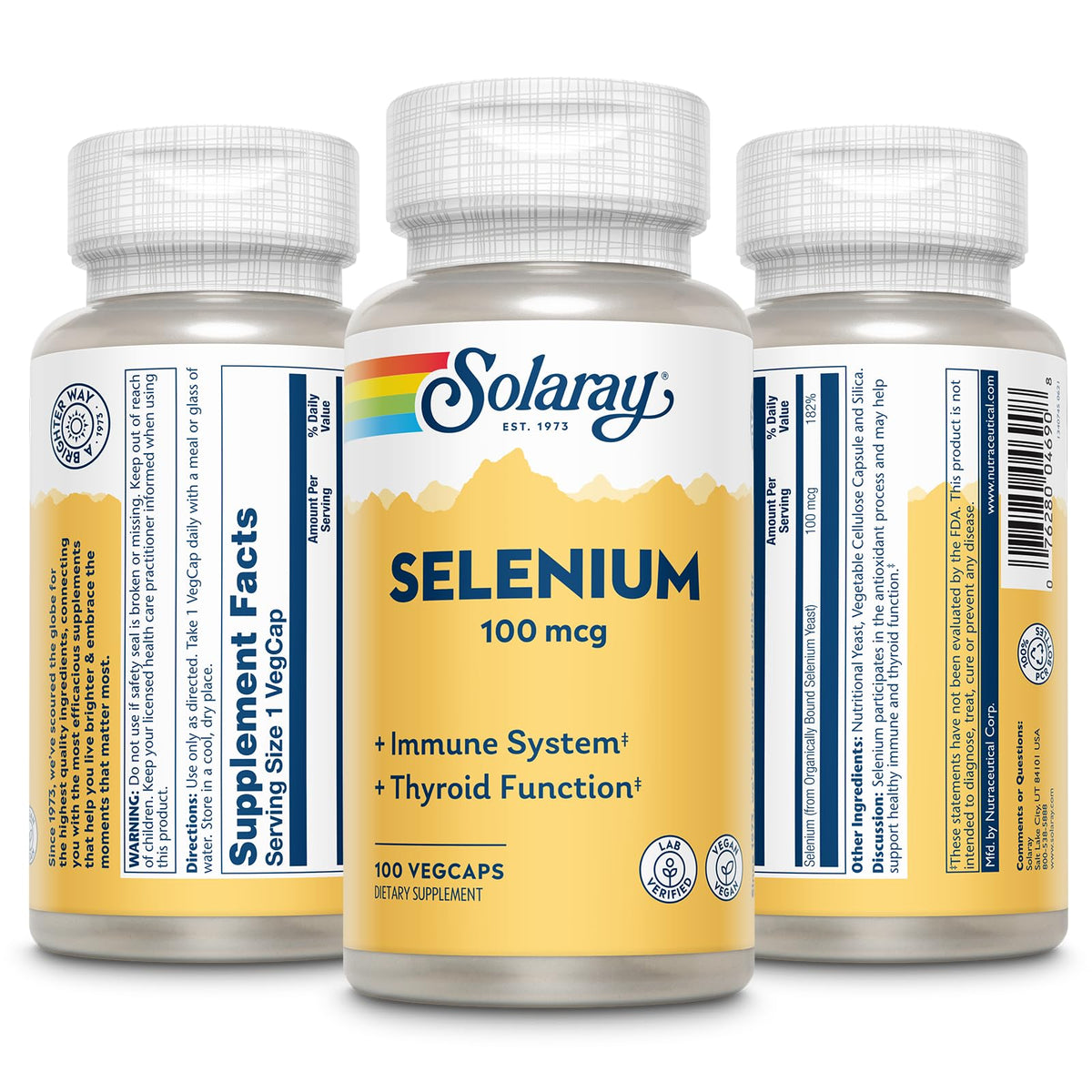 Détail de la capsule de Sélénium 100 mcg SOLARAY
