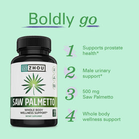 Détail de la capsule ZHOU Saw Palmetto avec poudre de baie
