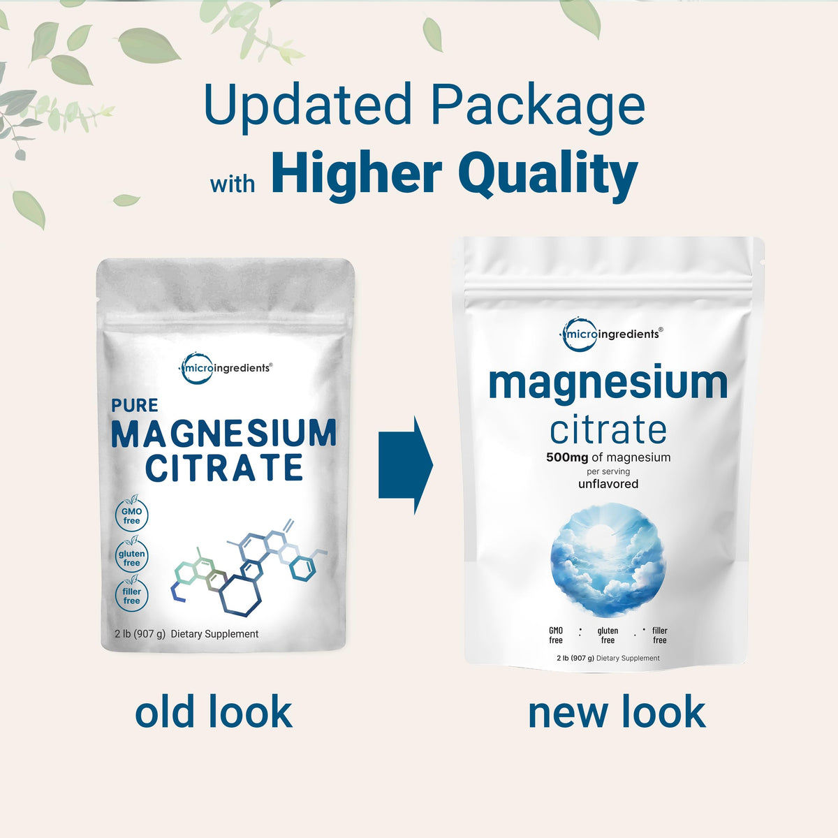 Détail de la composition de la poudre de citrate de magnésium Micro Ingredients