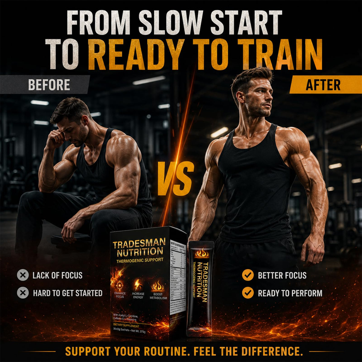 Détail de la composition des sachets Shred TRADESMAN NUTRITION
