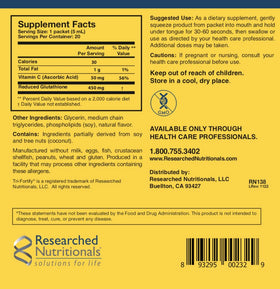 Détail de la composition du glutathion liposomal