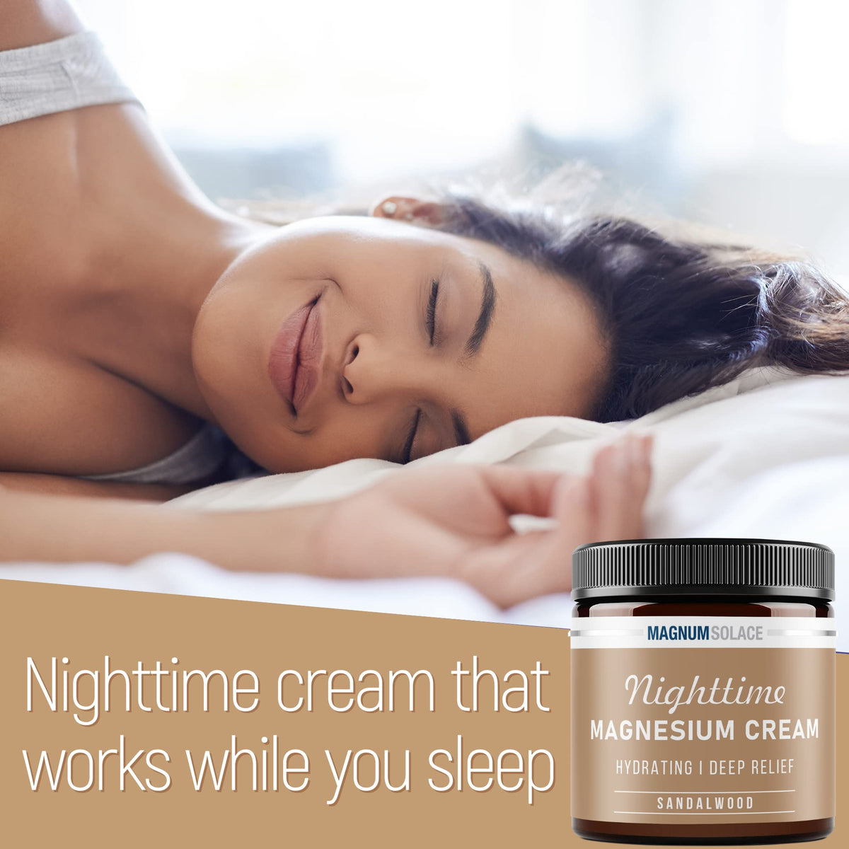 Détail de la crème de magnésium Magnum Solace avec texture