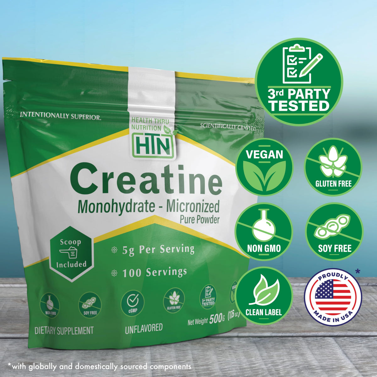 Détail de la cuillère incluse avec créatine monohydrate